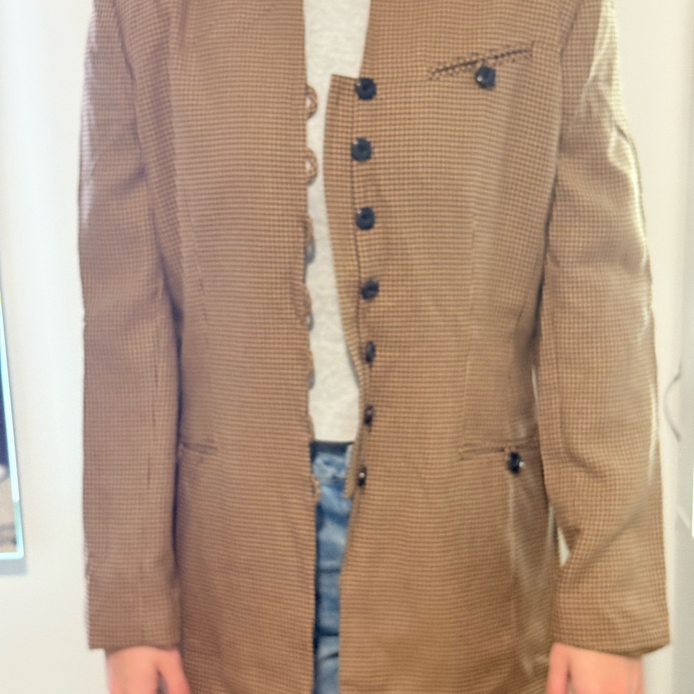 Men's Brown Checkered Jacket